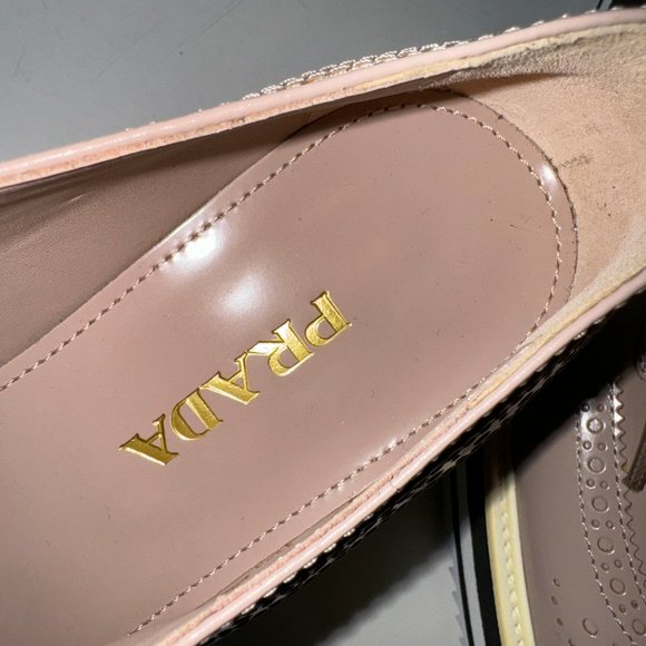 PRADA Brushed Perforated Leather Platform Jute Espadrille Brogue Loafers EU 38.5 - Picture 5 of 11